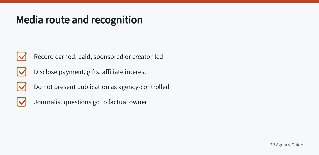 Checklist for media route and commercial recognition in PR (A PR quality checklist that records the inspection, not just the tick)